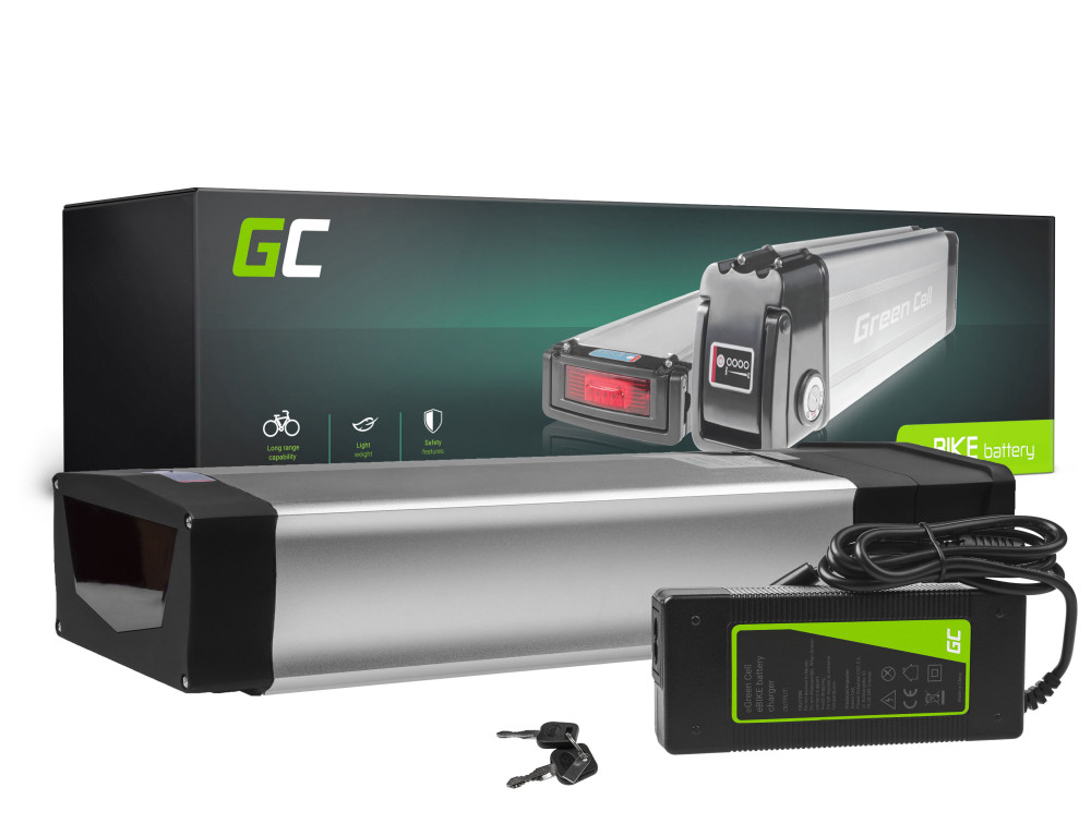 E-Bike Battery 36V 15-20Ah Li-Ion Rear Rack with Charger